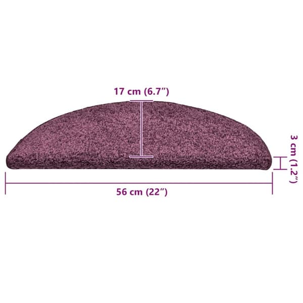 vidaXL Trappematter 30 stk mørkelilla 56x17x3 cm