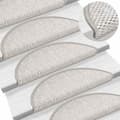 Miniatyrbillede 6 af 8: vidaXL selvklæbende trappemåtter 30 stk. 56x17x3 cm sisal-look platina