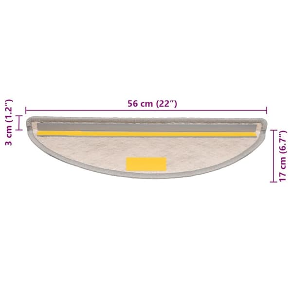 vidaXL selvklæbende trappemåtter 30 stk. 56x17x3 cm sisal-look platina