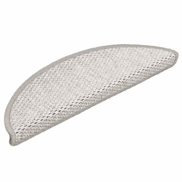 vidaXL selvklæbende trappemåtter 30 stk. 56x17x3 cm sisal-look platina