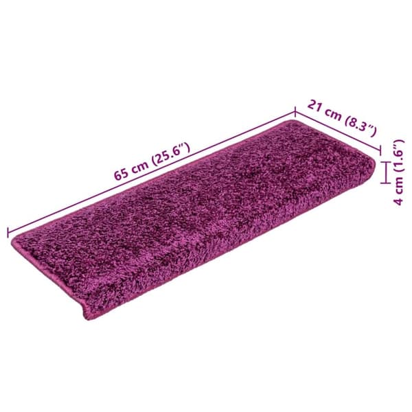 vidaXL trappemåtter 20 stk. 65x21x4 cm violet