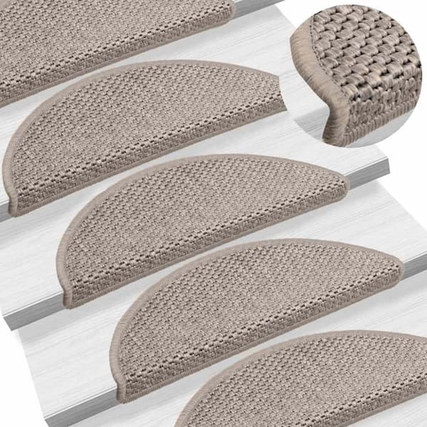 vidaXL selvklæbende trappemåtter 30 stk. 56x17x3 cm sisal-look sølv