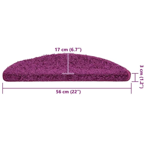 vidaXL Trappematter 20 stk fiolett 56x17x3 cm
