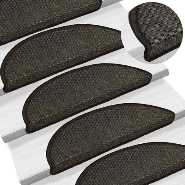 vidaXL selvklæbende trappemåtter 30 stk. 56x17x3cm sisal-look antracit