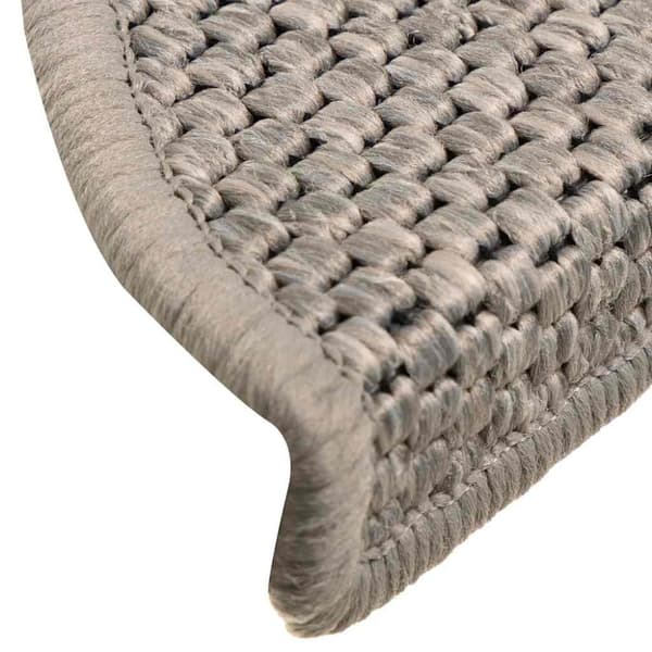 vidaXL Selvklebende trappematter sisal 30 stk 56x17x3 cm sølv