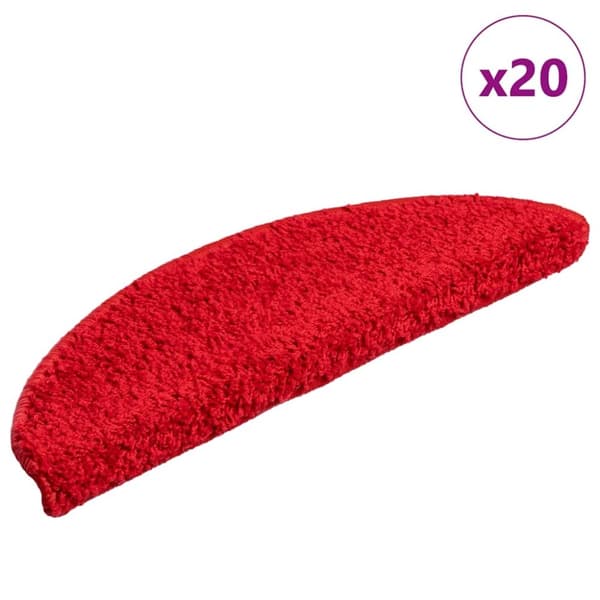 vidaXL trappemåtter 20 stk. 56x17x3 cm rød