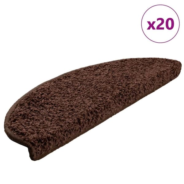 vidaXL Trappmattor 20 st Brun 65x21x4 cm