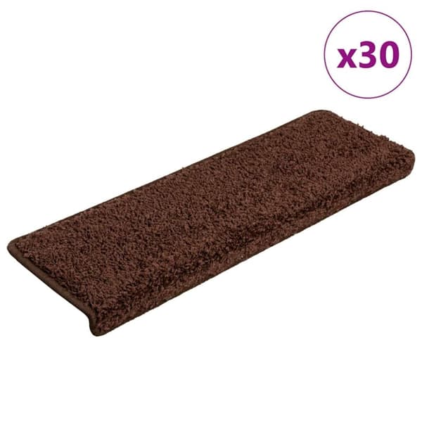 vidaXL trappemåtter 30 stk. 65x21x4 cm brun