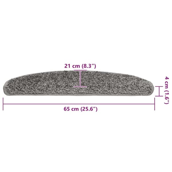 vidaXL trappemåtter 20 stk. 65x21x4 cm grå