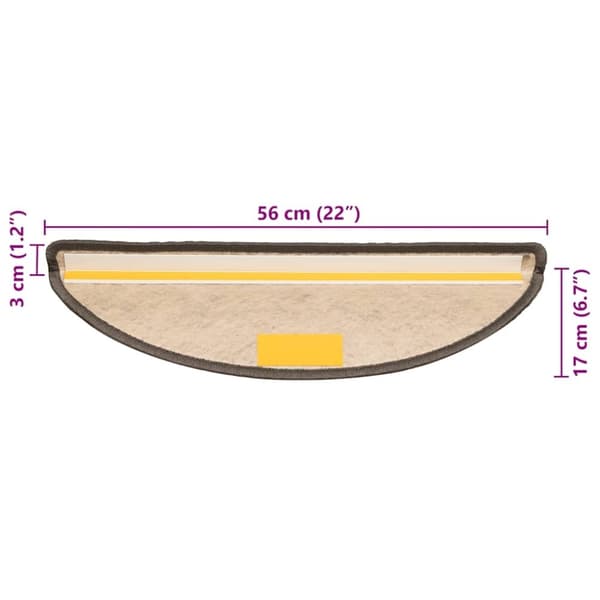 vidaXL Selvklebende trappematter sisal 30 stk 56x17x3 cm brun beige