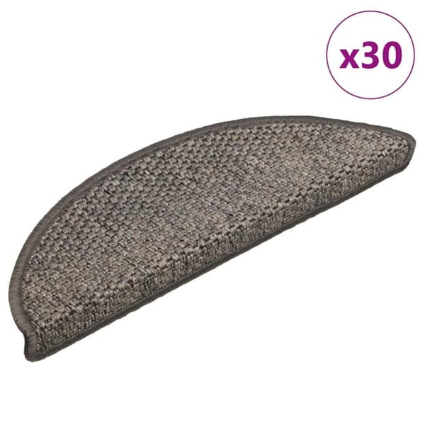 vidaXL Selvklebende trappematter sisal 30 stk 56x17x3 cm brun beige