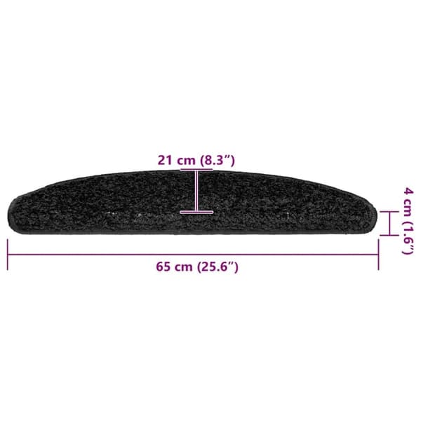 vidaXL Trappematter 20 stk svart 65x21x4 cm
