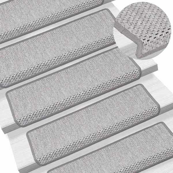 vidaXL selvklæbende trappemåtter 30 stk. 65x21x4 cm sisal-look platina