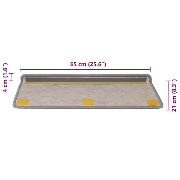 vidaXL selvklæbende trappemåtter 30 stk. 65x21x4 cm sisal-look platina
