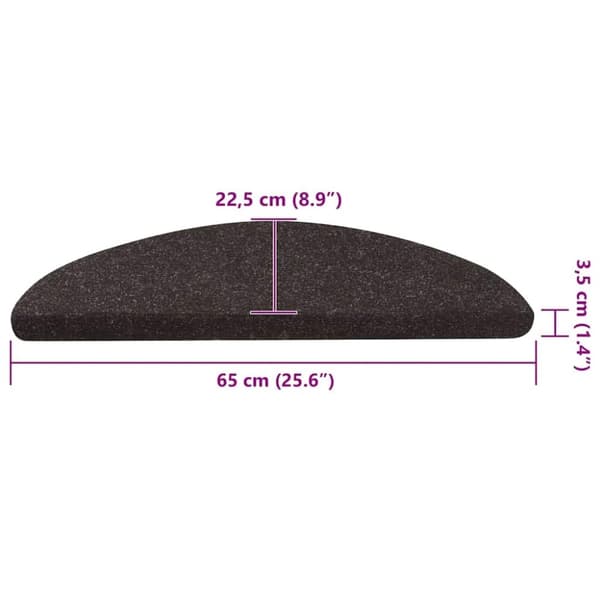 vidaXL Selvklebende trappematter 20 stk svart 65x22,5x3,5 cm