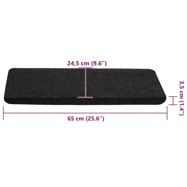 vidaXL Selvklebende trappematter 30 stk svart 65x24,5x3,5 cm