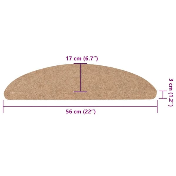 vidaXL selvklæbende trappemåtter 30 stk. 56x17x3 cm beige