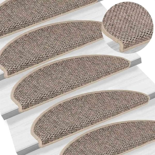 vidaXL selvklæbende trappemåtter 30 stk. 65x21x4 cm sisal-look beige