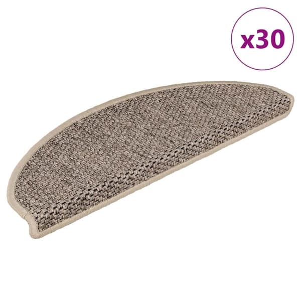 vidaXL selvklæbende trappemåtter 30 stk. 65x21x4 cm sisal-look beige