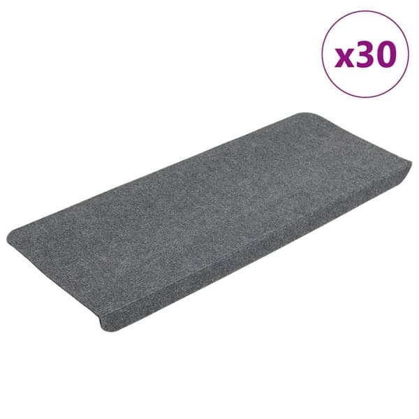 vidaXL selvklæbende trappemåtter 30 stk. 65x24,5x3,5 cm grå