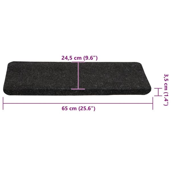 vidaXL Porrasmatot Itsekiinnittyvät 30 kpl Antrasiitti 65x24,5x3,5 cm