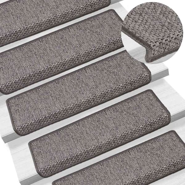 vidaXL Selvklebende trappematter sisal 30 stk 65x21x4 cm grå og beige