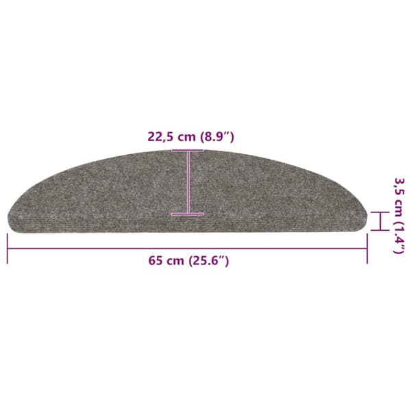 vidaXL Selvklebende trappematter 20 stk grå 65x22,5x3,5 cm