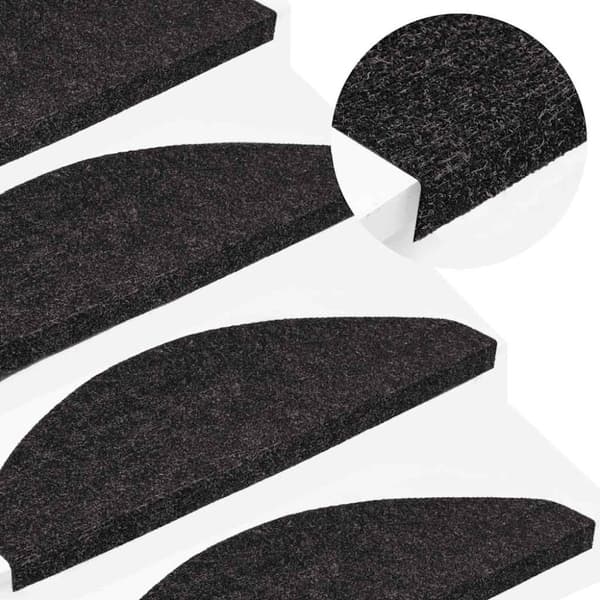 vidaXL selvklæbende trappemåtter 30 stk. 65x22,5x3,5 cm antracitgrå