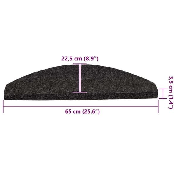 vidaXL selvklæbende trappemåtter 30 stk. 65x22,5x3,5 cm antracitgrå
