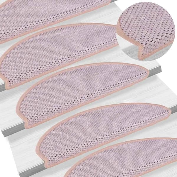 vidaXL selvklæbende trappemåtter 30stk. 65x21x4cm sisal-look lyserød