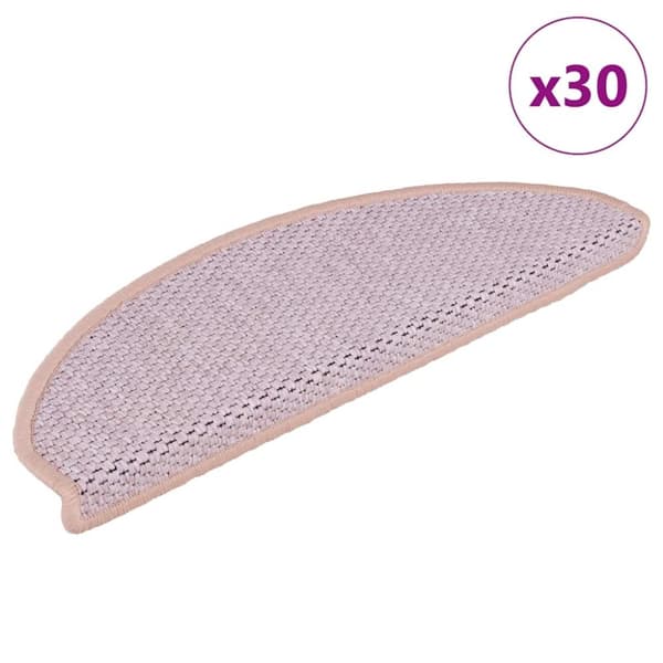 vidaXL selvklæbende trappemåtter 30stk. 65x21x4cm sisal-look lyserød