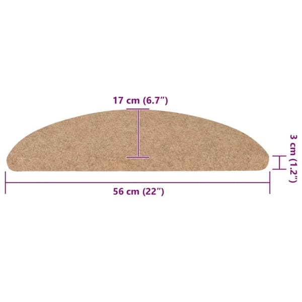 vidaXL Selvklebende trappematter 20 stk beige 56x17x3 cm
