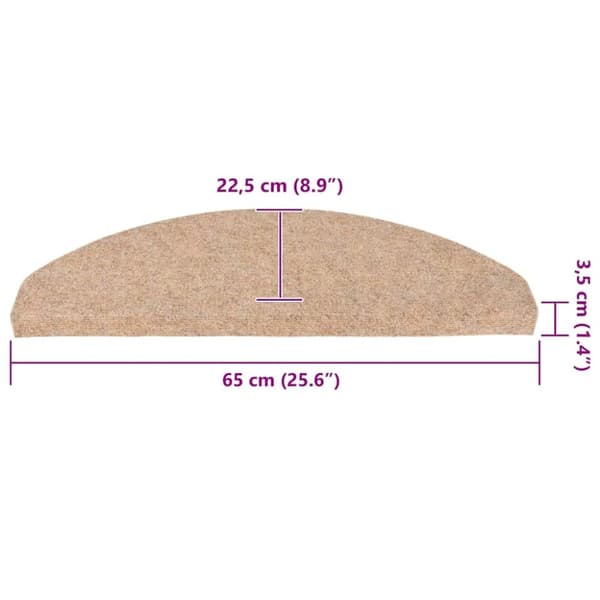 vidaXL Selvklebende trappematter 30 stk beige 65x22,5x3,5 cm