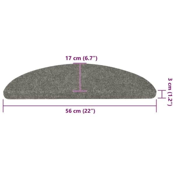 vidaXL selvklæbende trappemåtter 20 stk. 56x17x3 cm grå