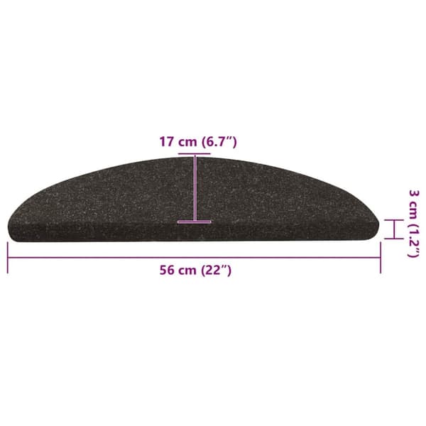 vidaXL selvklæbende trappemåtter 20 stk. 56x17x3 cm sort