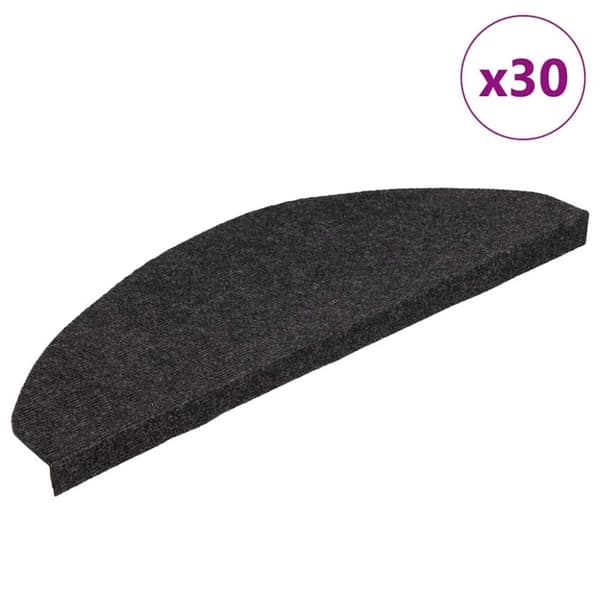 vidaXL selvklæbende trappemåtter 30 stk. 65x22,5x3,5 cm sort