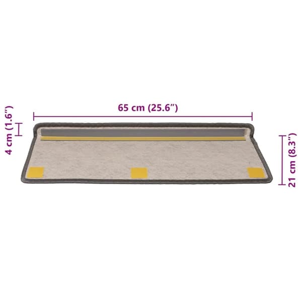 vidaXL selvklæbende trappemåtter 30stk. 65x21x4cm sisal-look grå beige