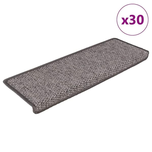 vidaXL selvklæbende trappemåtter 30stk. 65x21x4cm sisal-look grå beige