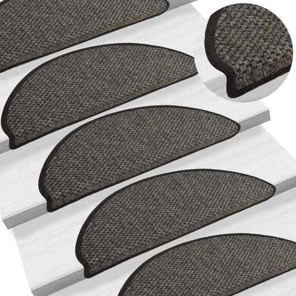vidaXL Selvklebende trappematter sisal 30 stk 65x21x4 cm antrasitt