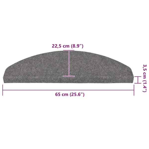 vidaXL selvklæbende trappemåtter 30 stk. 65x22,5x3,5 cm grå