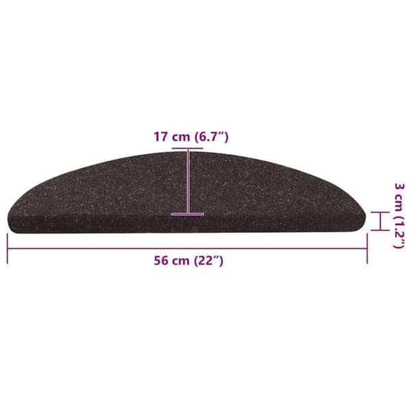 vidaXL Trappmattor självhäftande 30 st svart 56x17x3 cm