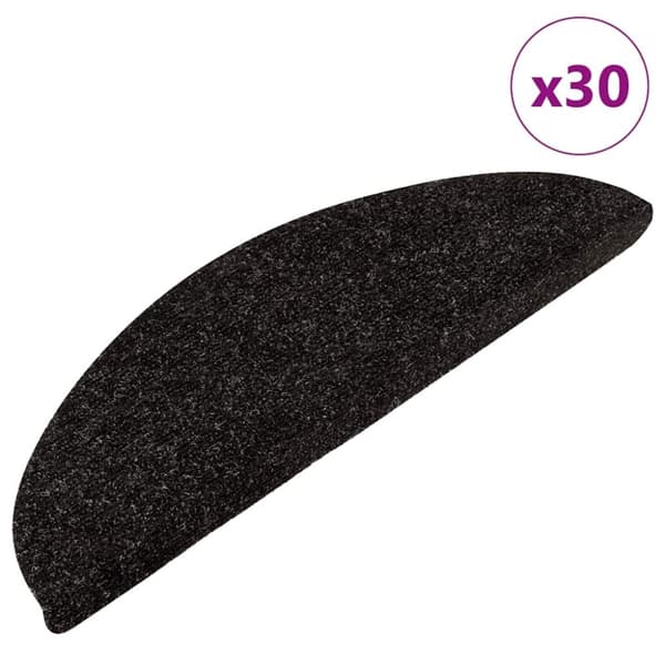 vidaXL Selvklebende trappematter 30 stk svart 56x17x3 cm