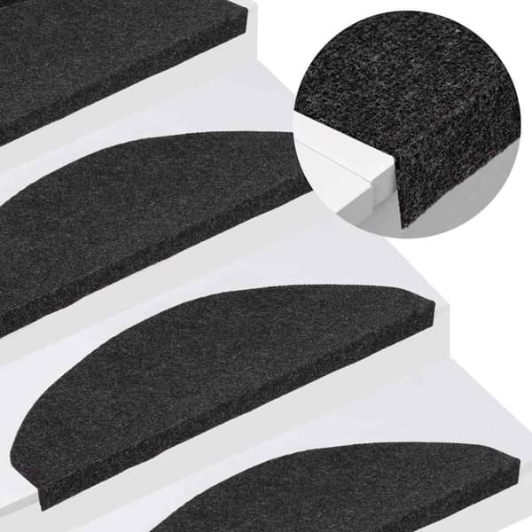 vidaXL Selvklebende trappematter 30 stk svart 65x22,5x3,5 cm