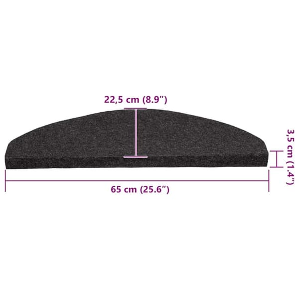 vidaXL Selvklebende trappematter 30 stk svart 65x22,5x3,5 cm