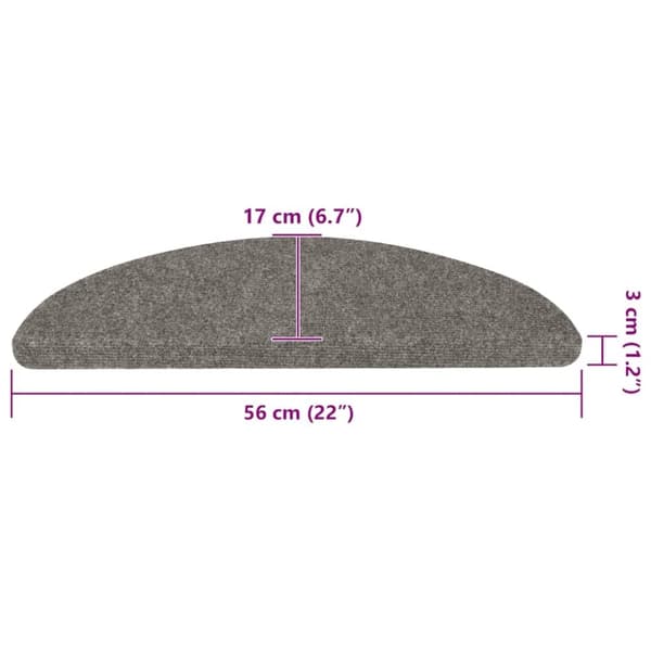 vidaXL Selvklebende trappematter 30 stk grå 56x17x3 cm