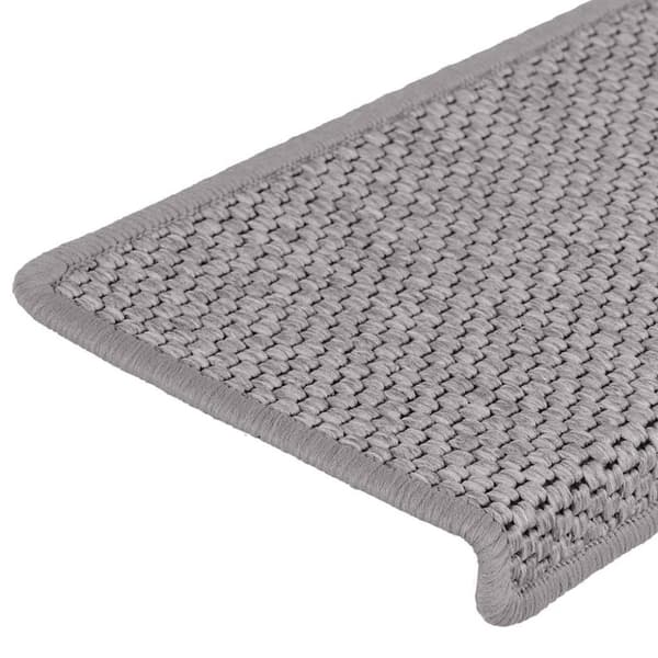 vidaXL Selvklebende trappematter sisal 30 stk 65x21x4 cm sølv