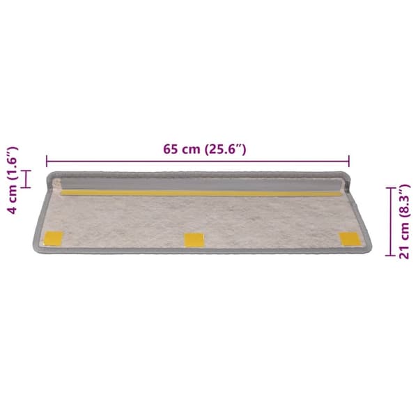 vidaXL Selvklebende trappematter sisal 30 stk 65x21x4 cm sølv
