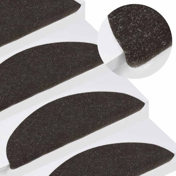 vidaXL Selvklebende trappematter 20 stk svart 56x17x3 cm