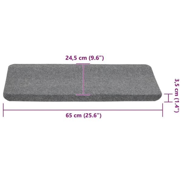 vidaXL Selvklebende trappematter 30 stk grå 65x24,5x3,5 cm