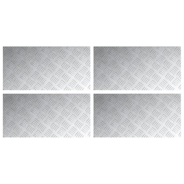 vidaXL Sølv Metal 60 x 30 x 0.3 cm Trappetrin Rektangulær Industriel